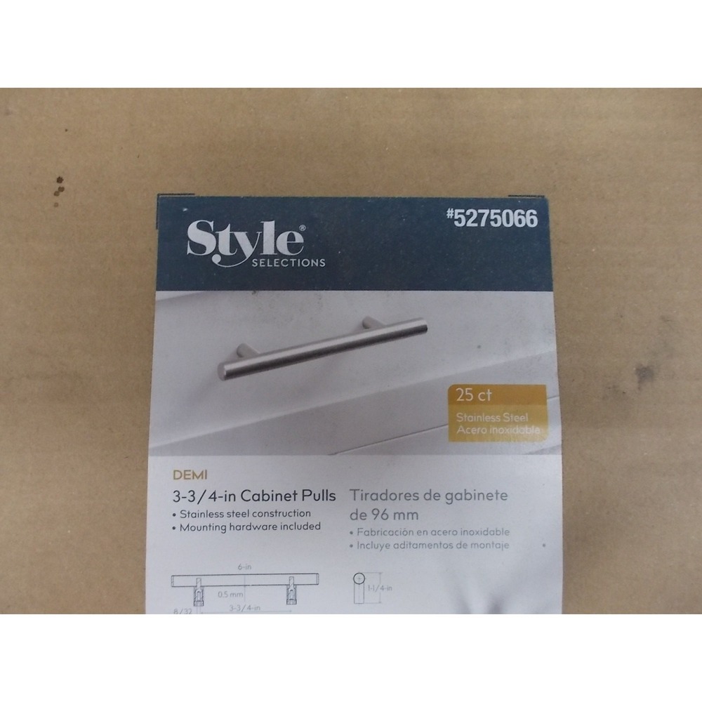 Style Selections Demi 3-3/4-in Stainless Steel Cabinet Pulls 25 Pack 5275066
